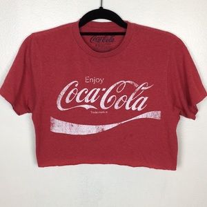 Coca-Cola  Red Graphic Crop Tee Shirt